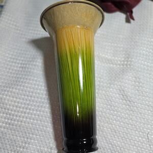 TIN METAL PAINTED GLASS 15" VASE